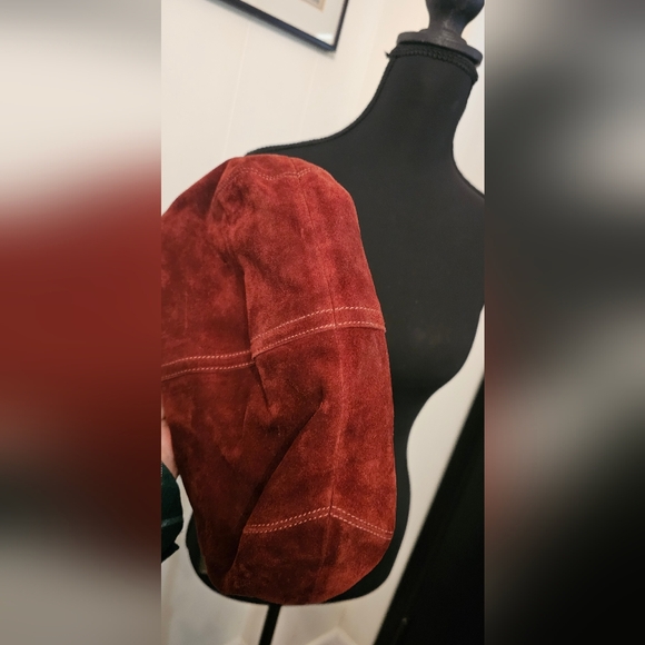 Coach Burgundy Suede Shoulder Bag - Picture 9 of 9